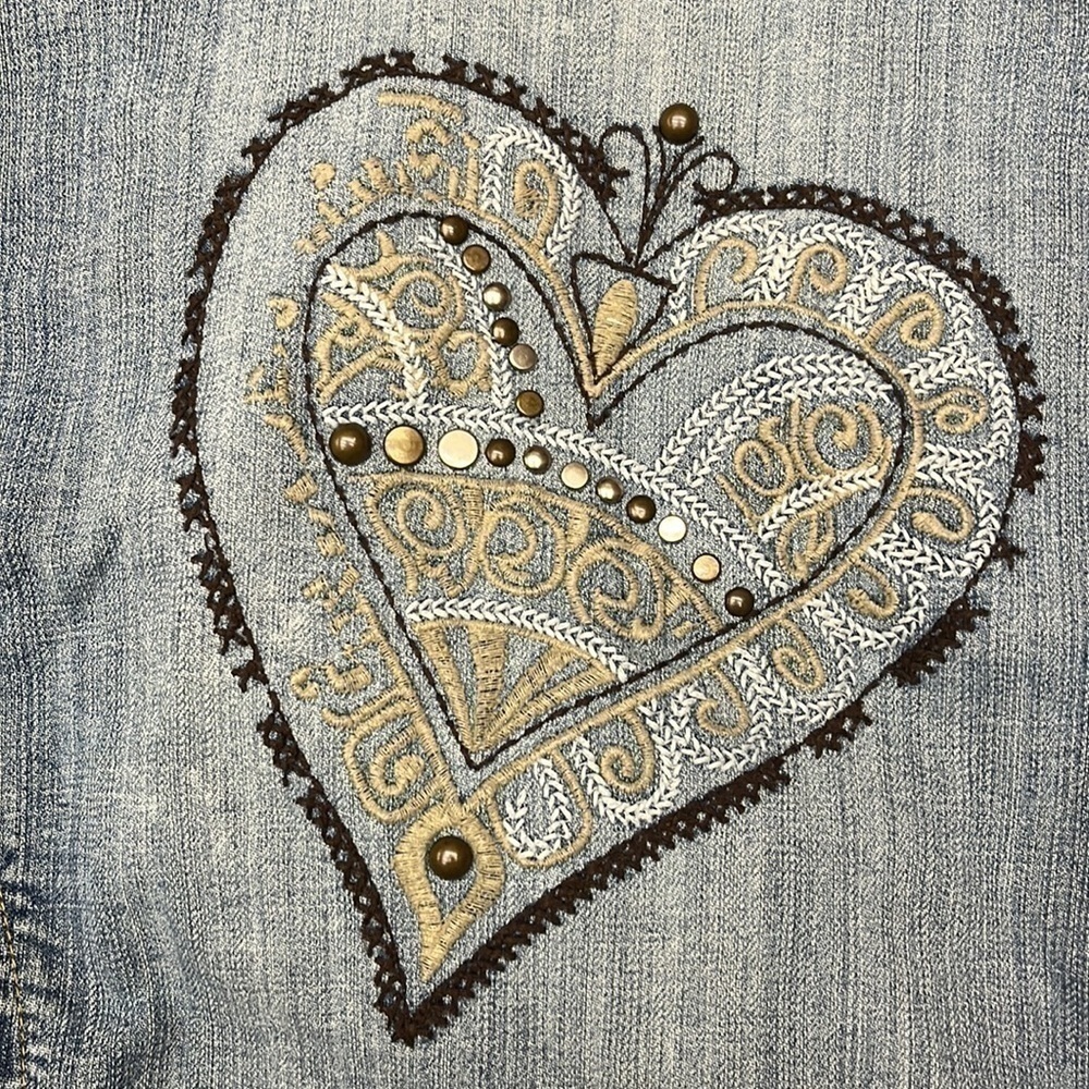 Chicos platinum bedazzled denim jacket - Picture 9 of 9